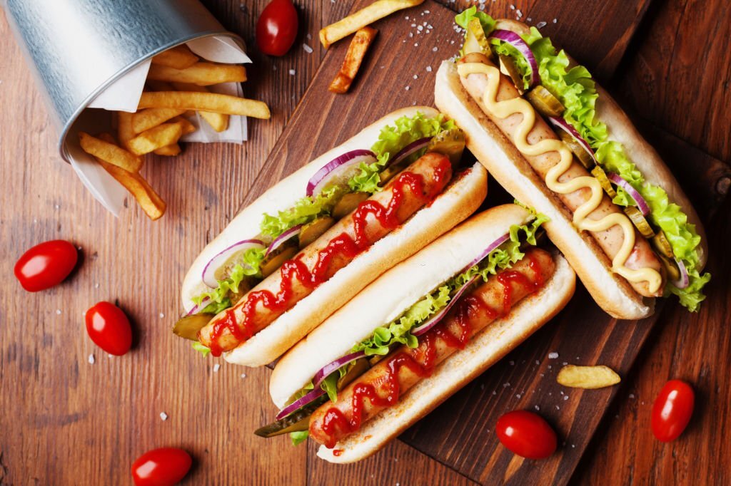 an image of french fries and an image of hot dog, the history of french fries, the history of hot dog, food origins, food history, the invention of hot dog, the invention of french fries, who invented french fries, who invented hot dog